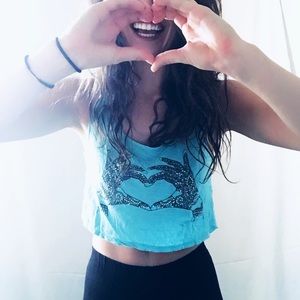 Crop top and black capri  leggings